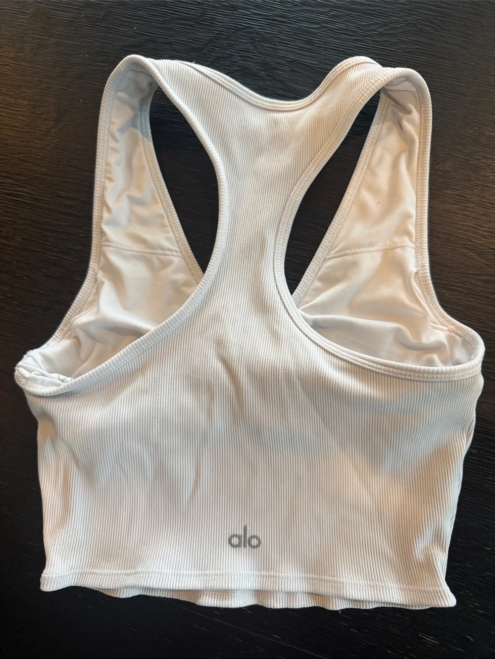 ALO Yoga Ribbed V-Neck Racerback Crop Tank - Cream